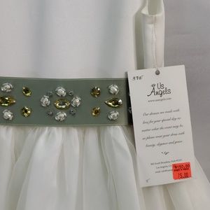 Us Angels Dresses - US ANGELS FLOWER GIRL DRESS SATIN AND ORGANZA Us Angels Dresses - US ANGELS FLOWER GIRL DRESS SATIN AND ORGANZA